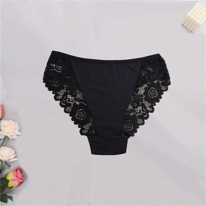 3Pcs/Set Sexy Embroidery Lace Cotton Panties Call Me Petty