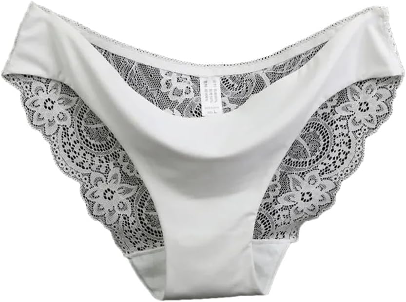 Hollow Lace Splicing Panties- Breathable Cotton White Call Me Petty
