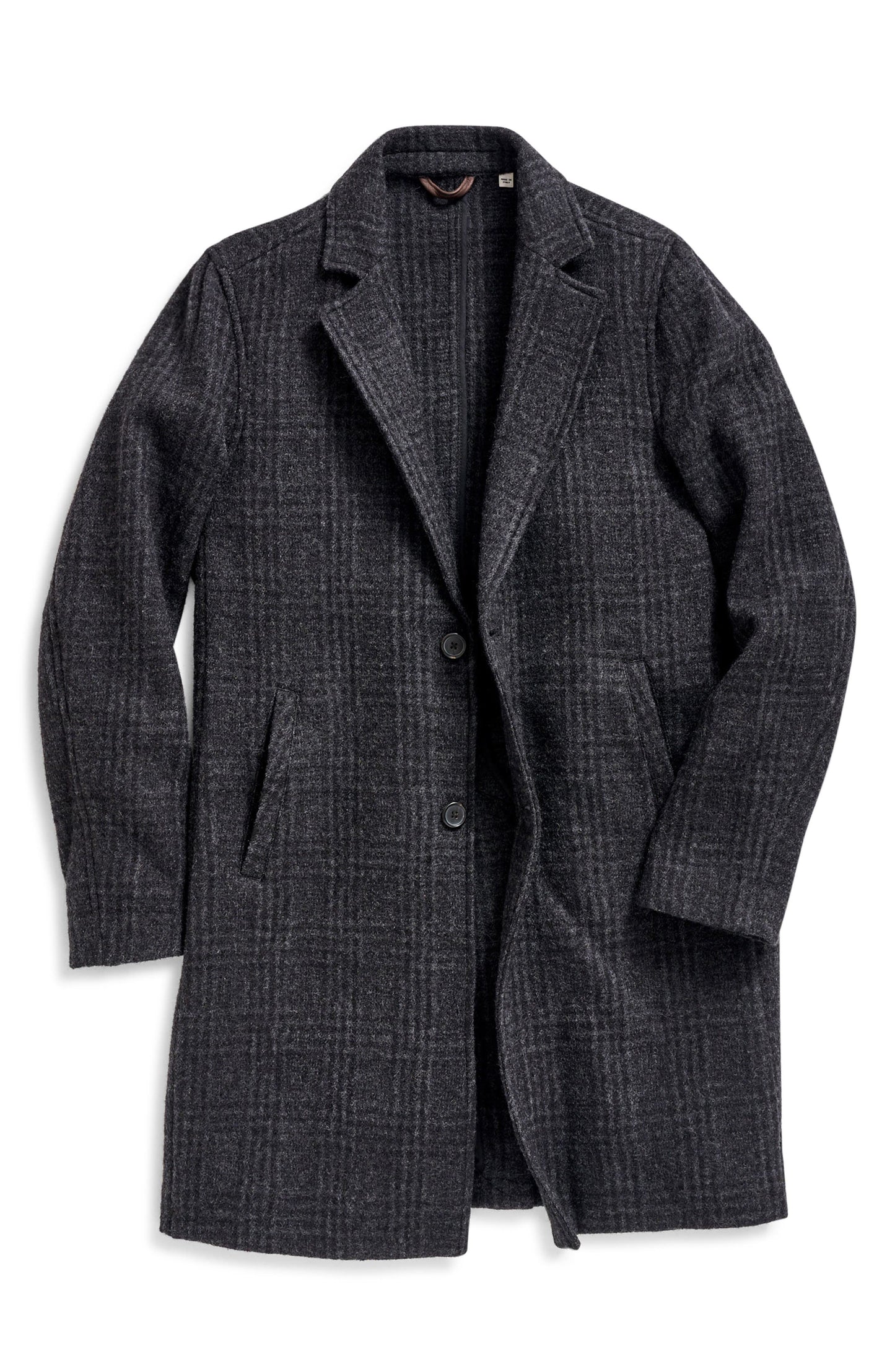Subtle Plaid Boiled Wool Coat Black Multi Call Me Petty