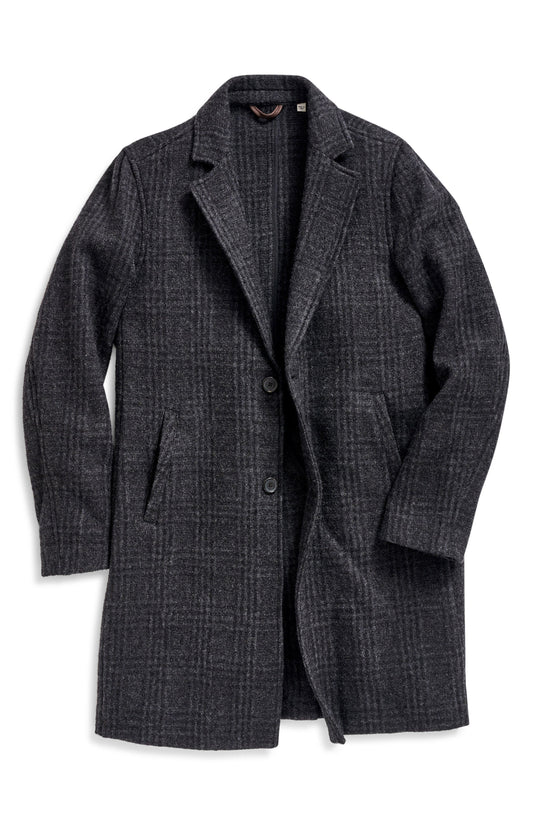 Subtle Plaid Boiled Wool Coat Black Multi Call Me Petty