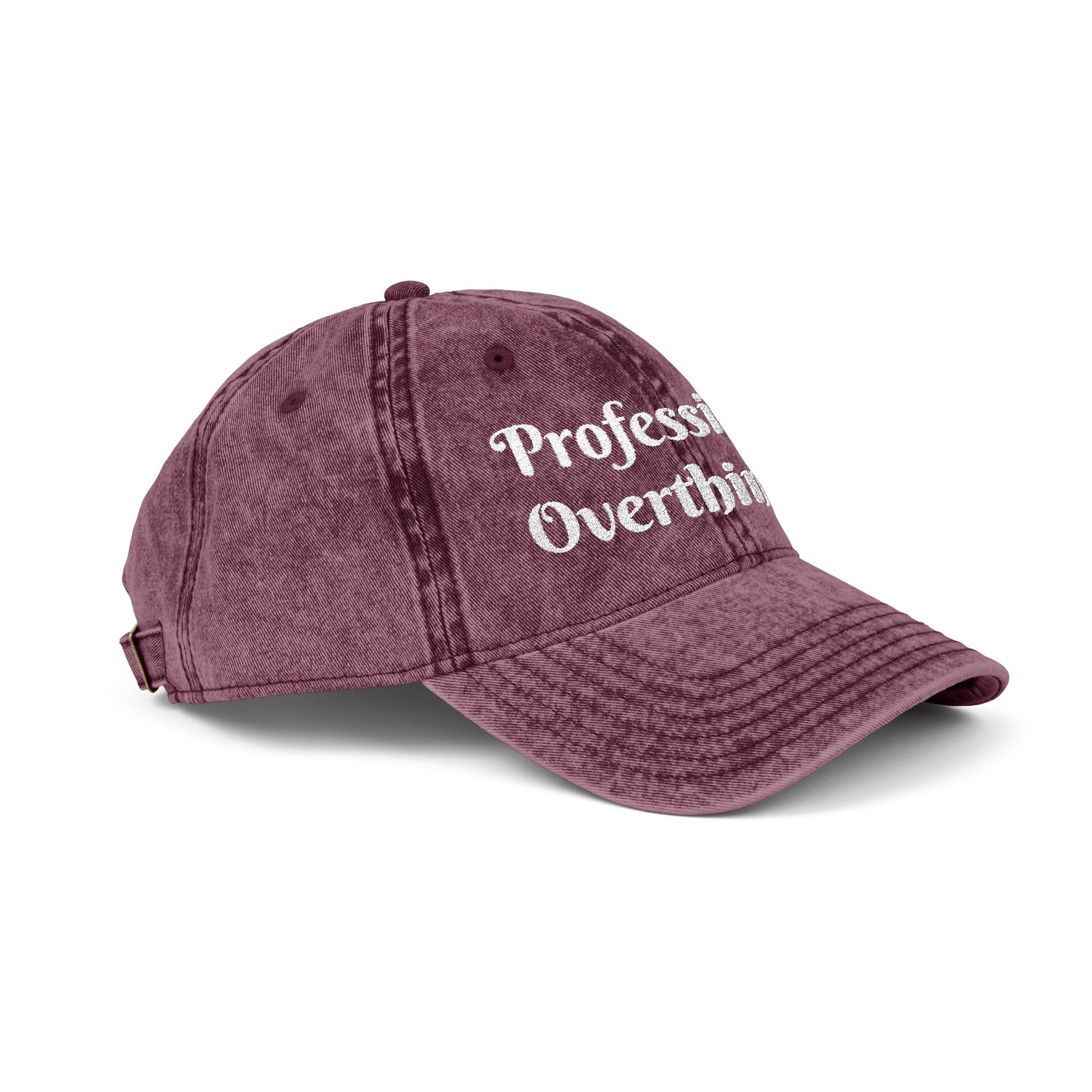 Professional Overthinker Vintage Embroidered Cap Hat Printify