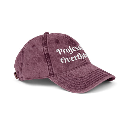 Professional Overthinker Vintage Embroidered Cap Hat Printify