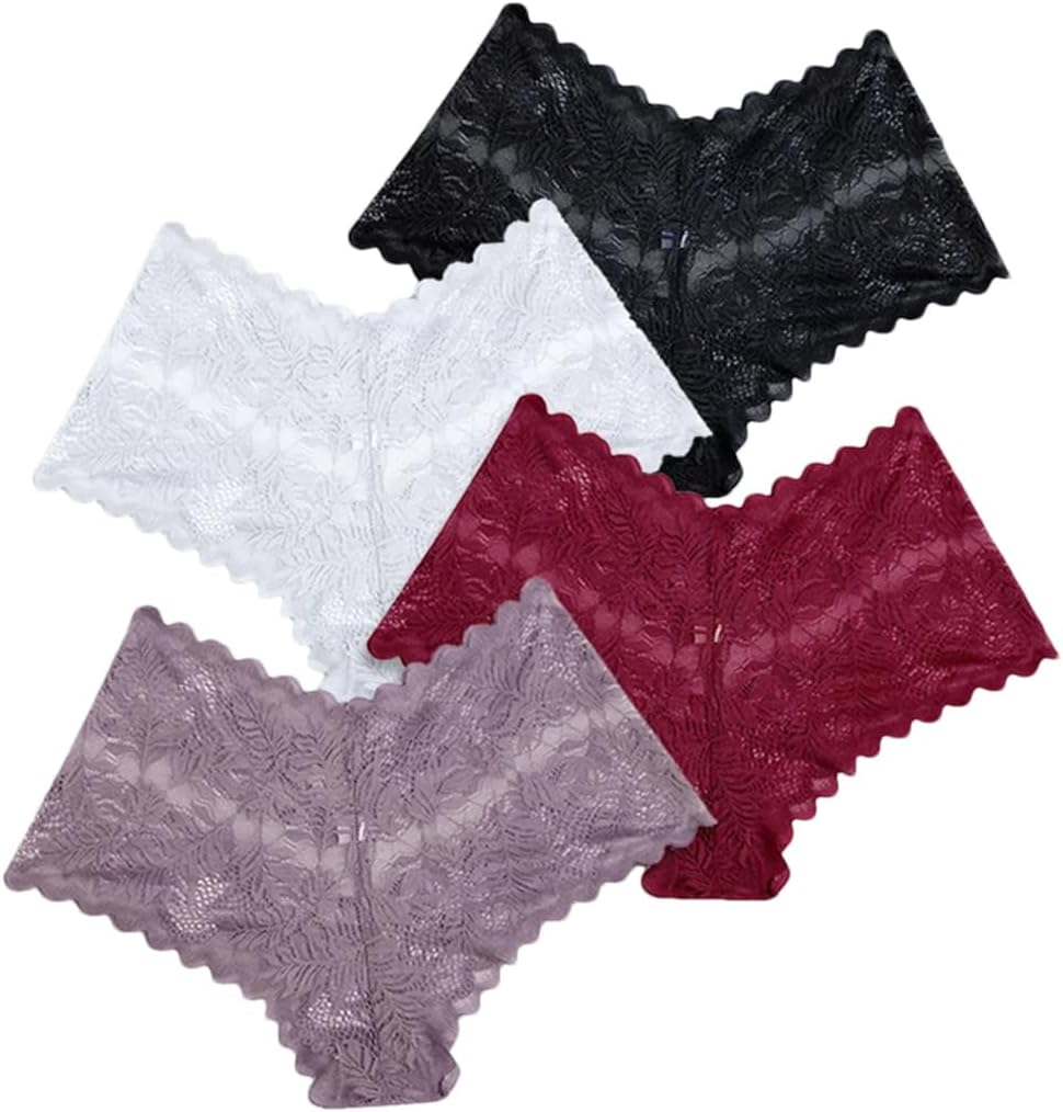 4Pcs Lace Hollow Out Solid Panties Un for Women X-Large Set 10 Call Me Petty