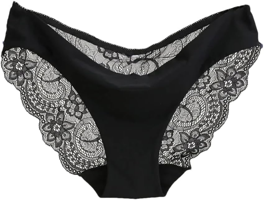 Hollow Lace Splicing Panties- Breathable Cotton Black Call Me Petty