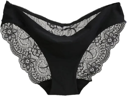 Hollow Lace Splicing Panties- Breathable Cotton Black Call Me Petty