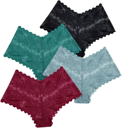 4Pcs Lace Hollow Out Solid Panties Un for Women Set 3 Call Me Petty
