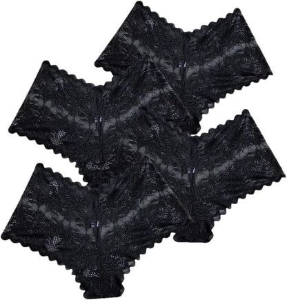 4Pcs Lace Hollow Out Solid Panties Un for Women Call Me Petty