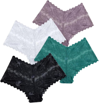 4Pcs Lace Hollow Out Solid Panties Un for Women Set 9 Call Me Petty