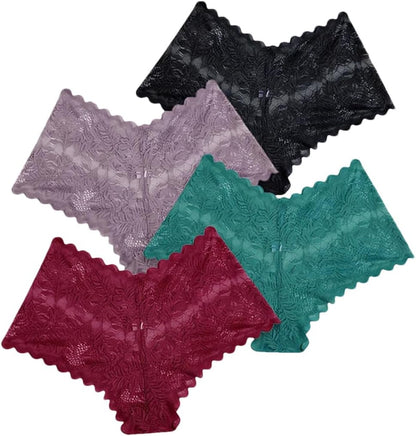 4Pcs Lace Hollow Out Solid Panties Un for Women Set 4 Call Me Petty