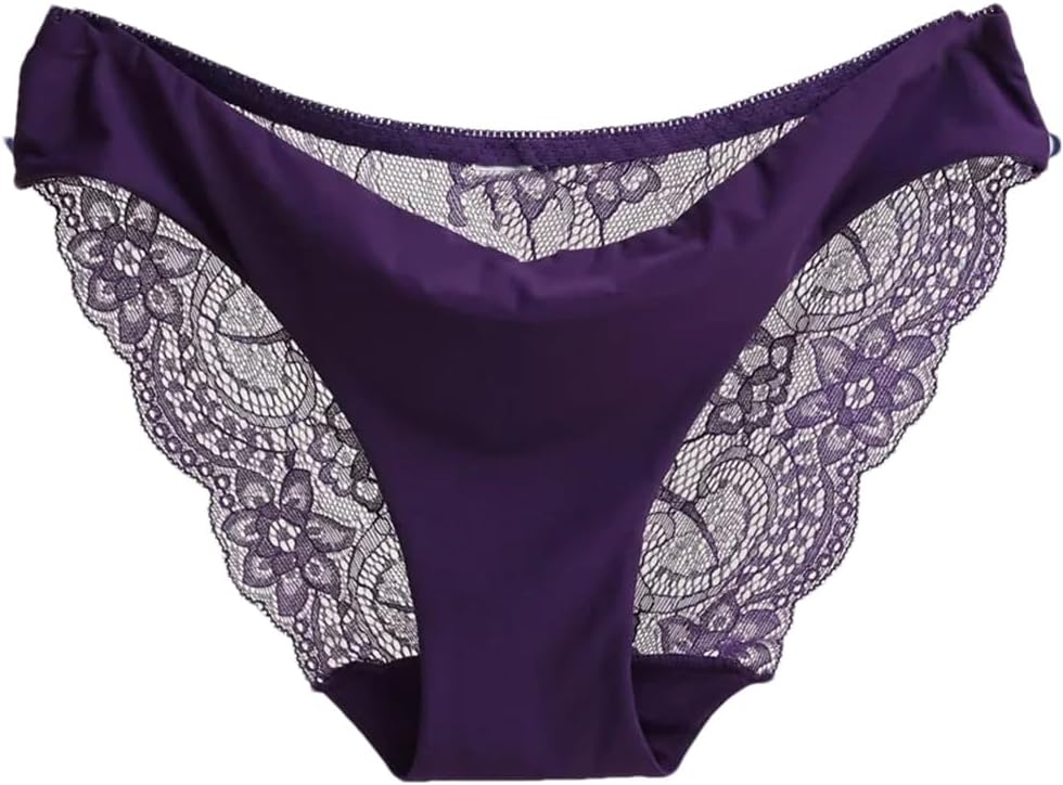 Hollow Lace Splicing Panties- Breathable Cotton Purple Call Me Petty
