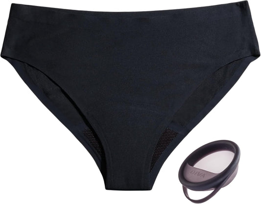 Reusable Period Underwear & DIVA Disc - Menstrual Underwear - Black Black Call Me Petty