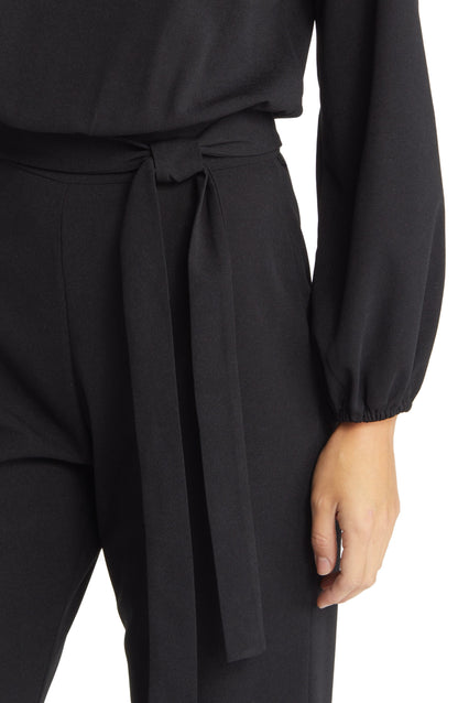 Joy Long Sleeve Tie Waist Jumpsuit Call Me Petty