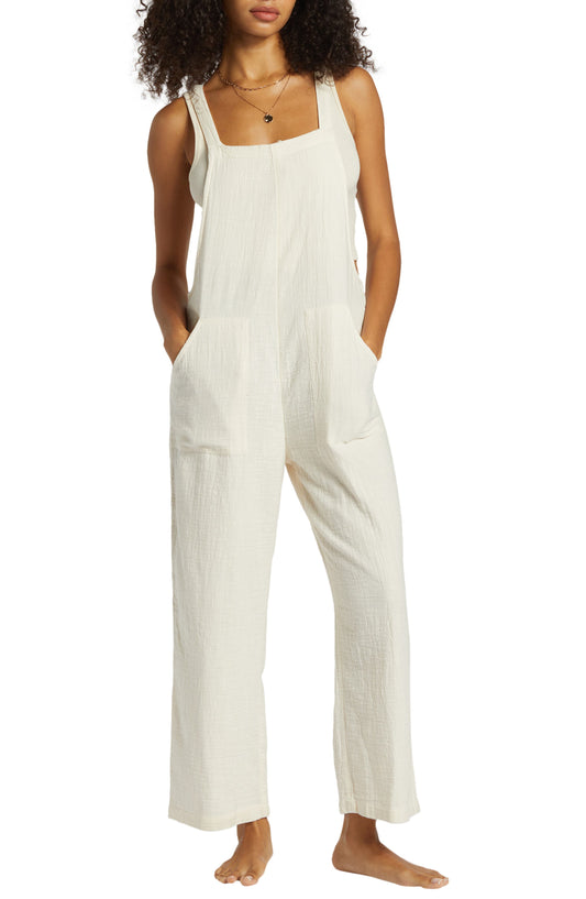 Pacific Time Cotton Gauze Jumpsuit White Cap Call Me Petty