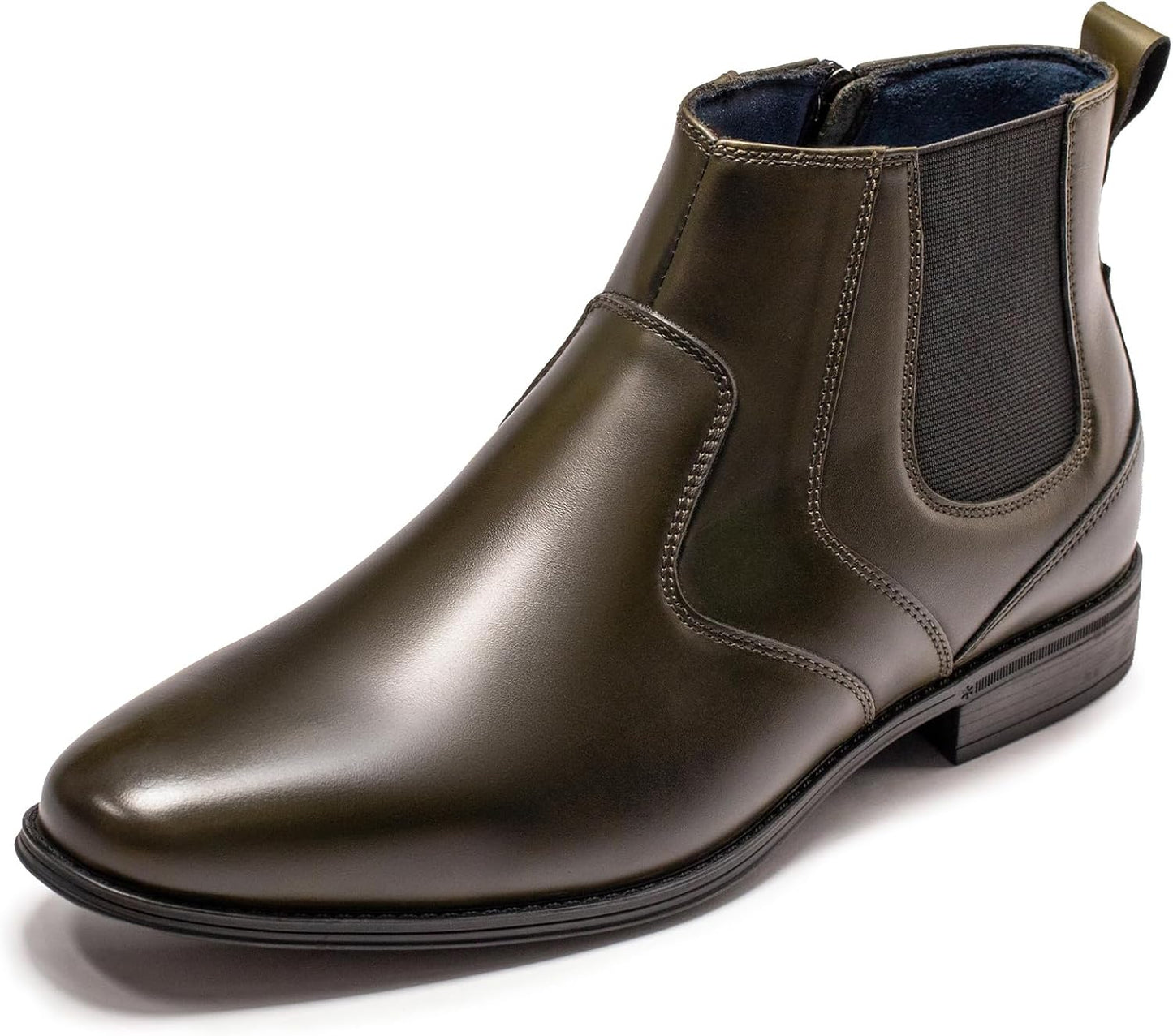 Men’s Chelsea Boots – Genuine Leather Side Zipper 2024002-green Call Me Petty