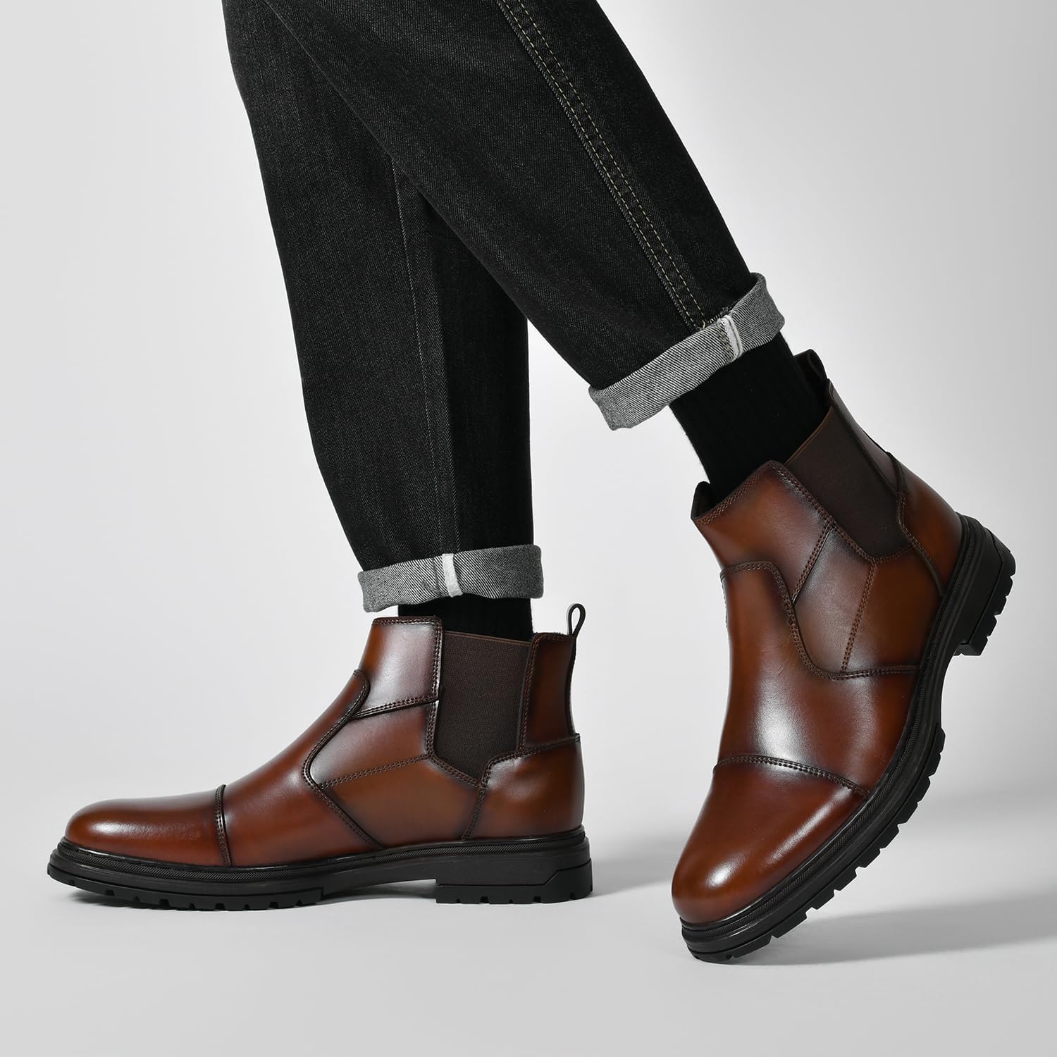 Men’s Chelsea Boots – Genuine Leather Side Zipper Call Me Petty