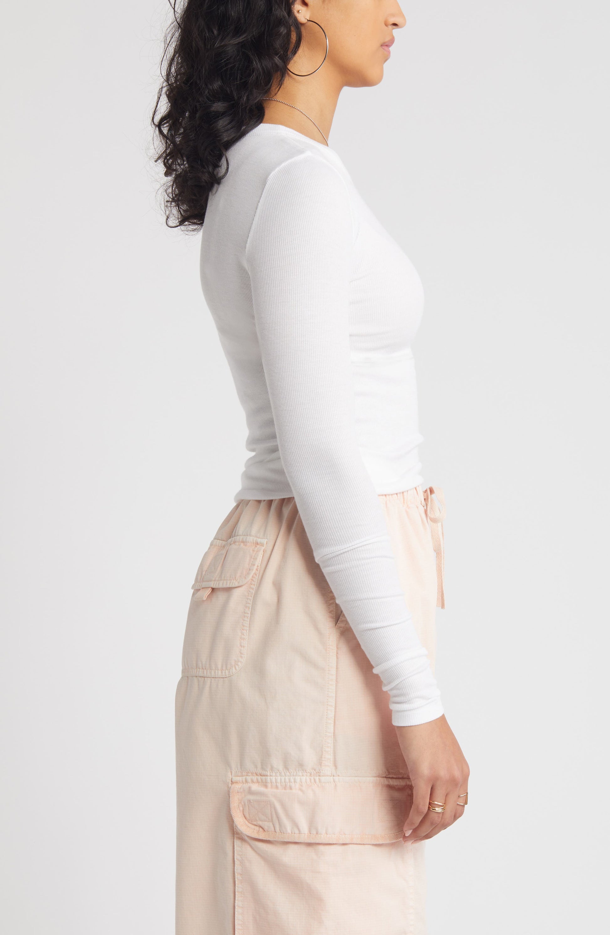 Ribbed Long Sleeve T-Shirt Call Me Petty