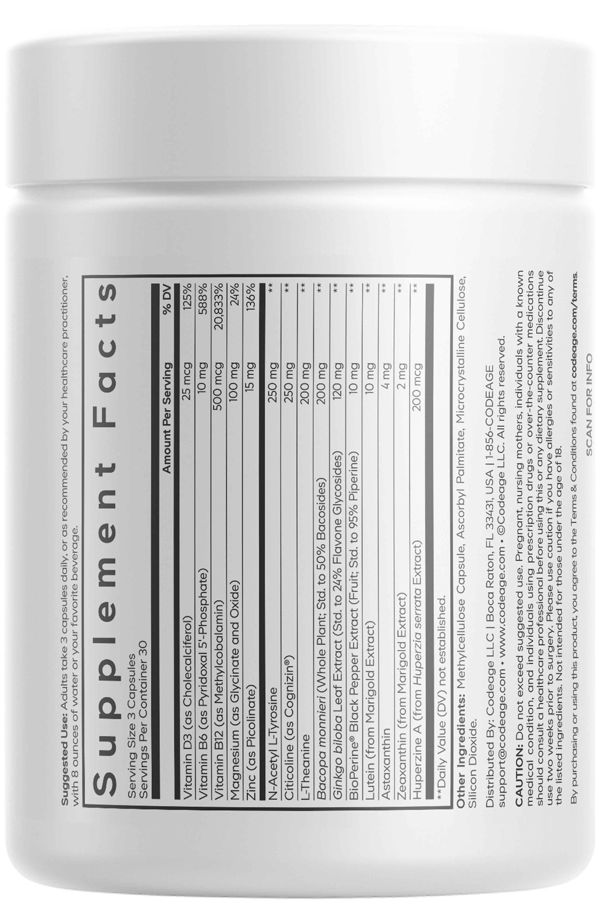 E-Sport Vitamins+ Citicoline Cognizin, Bacopa Monnieri, L-Theanine, Ginkgo, Lutein Call Me Petty