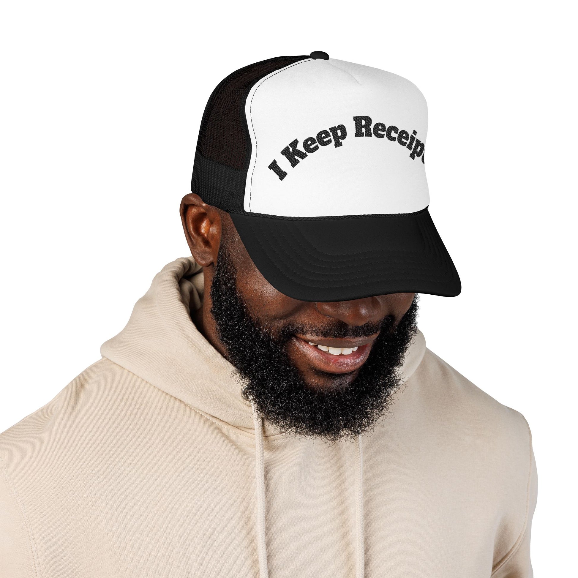 I keep Receipts | Embroidered Foam Trucker Hat Printify