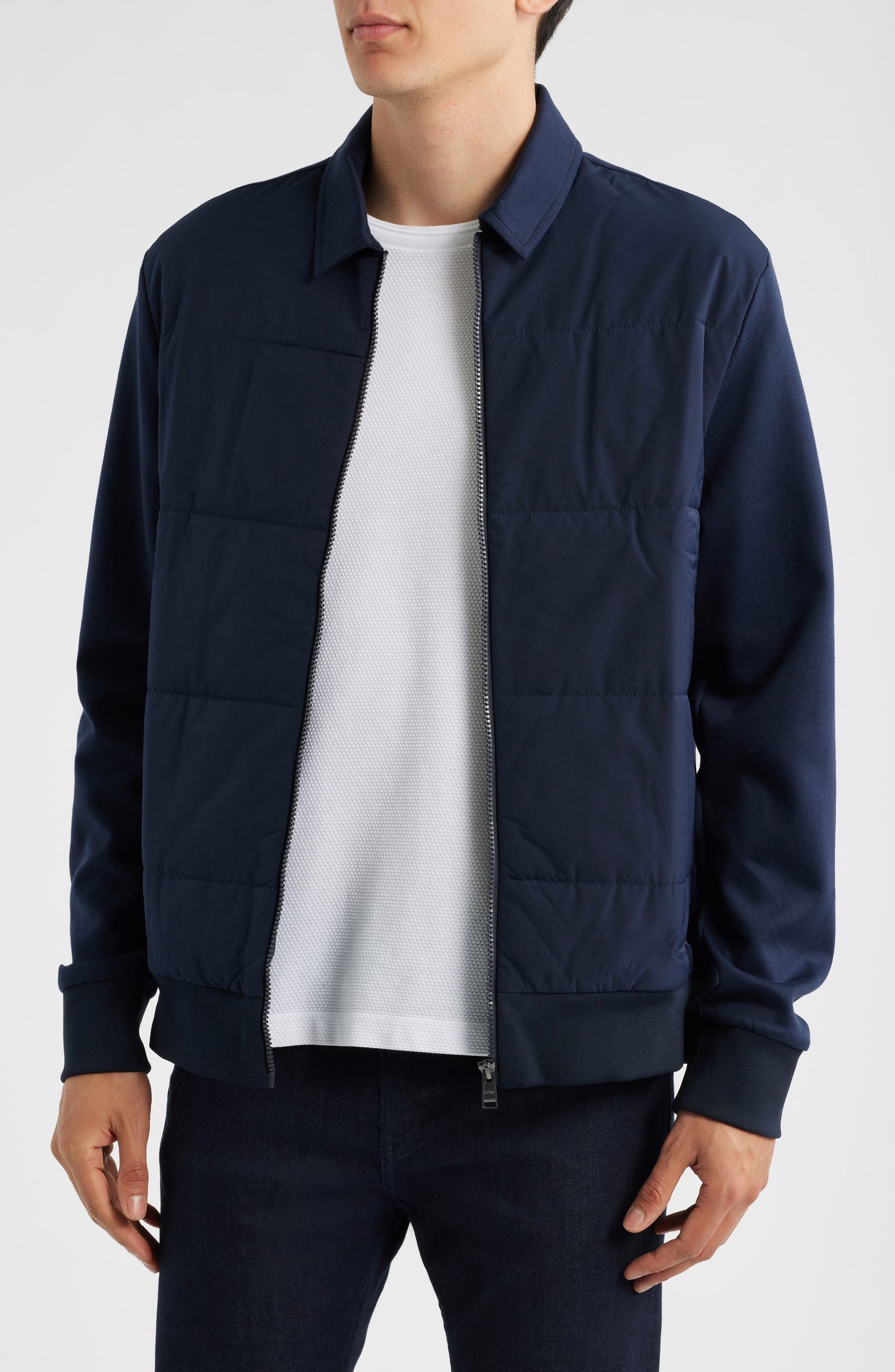 Sigmon Quilted Zip Jacket Dark Blue Call Me Petty
