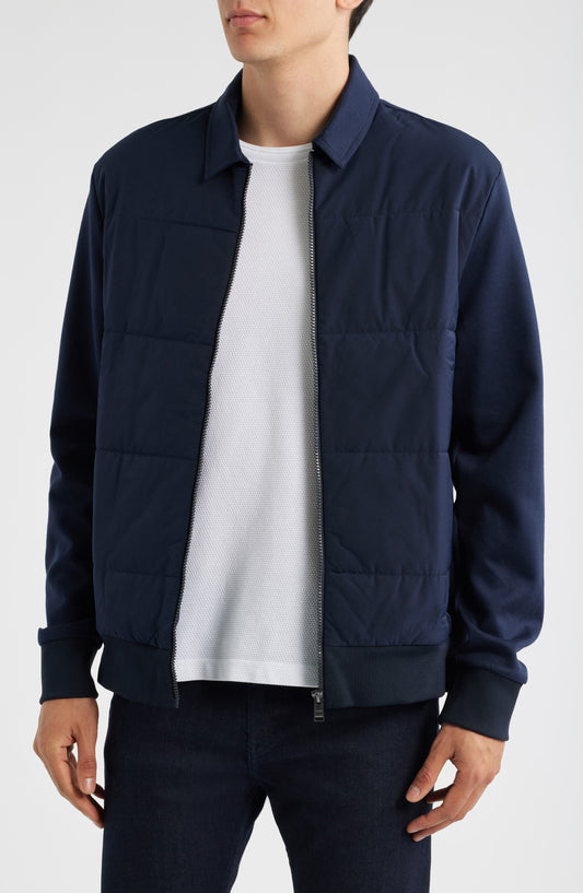 Sigmon Quilted Zip Jacket Dark Blue Call Me Petty