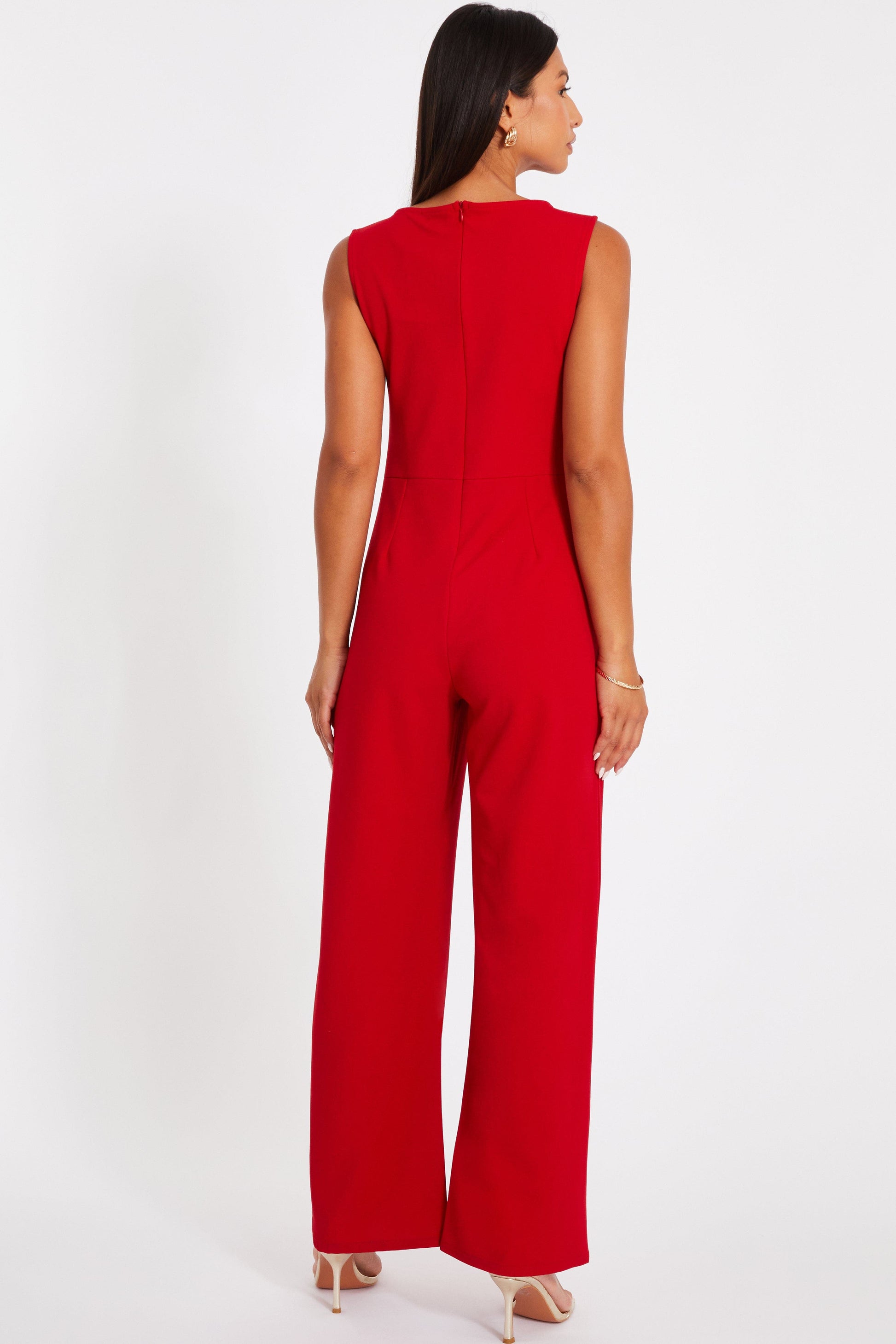 Scuba Crepe Jumpsuit with Gold Buckle Call Me Petty