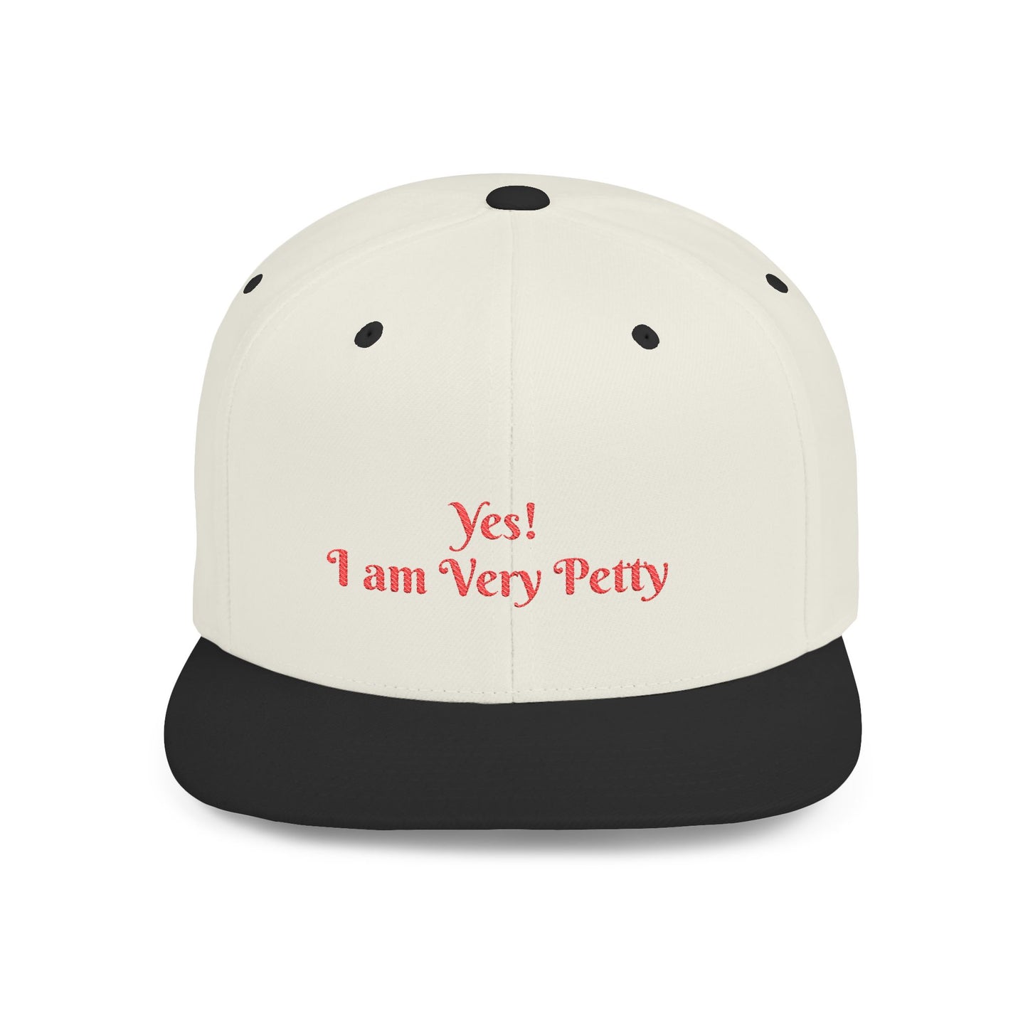 Petty Flat Bill Snapback Cap One size Natural Black Printify