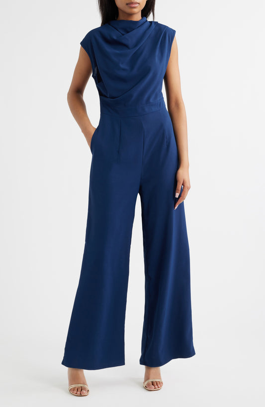 Lilou Wide Leg Jumpsuit Blue Call Me Petty