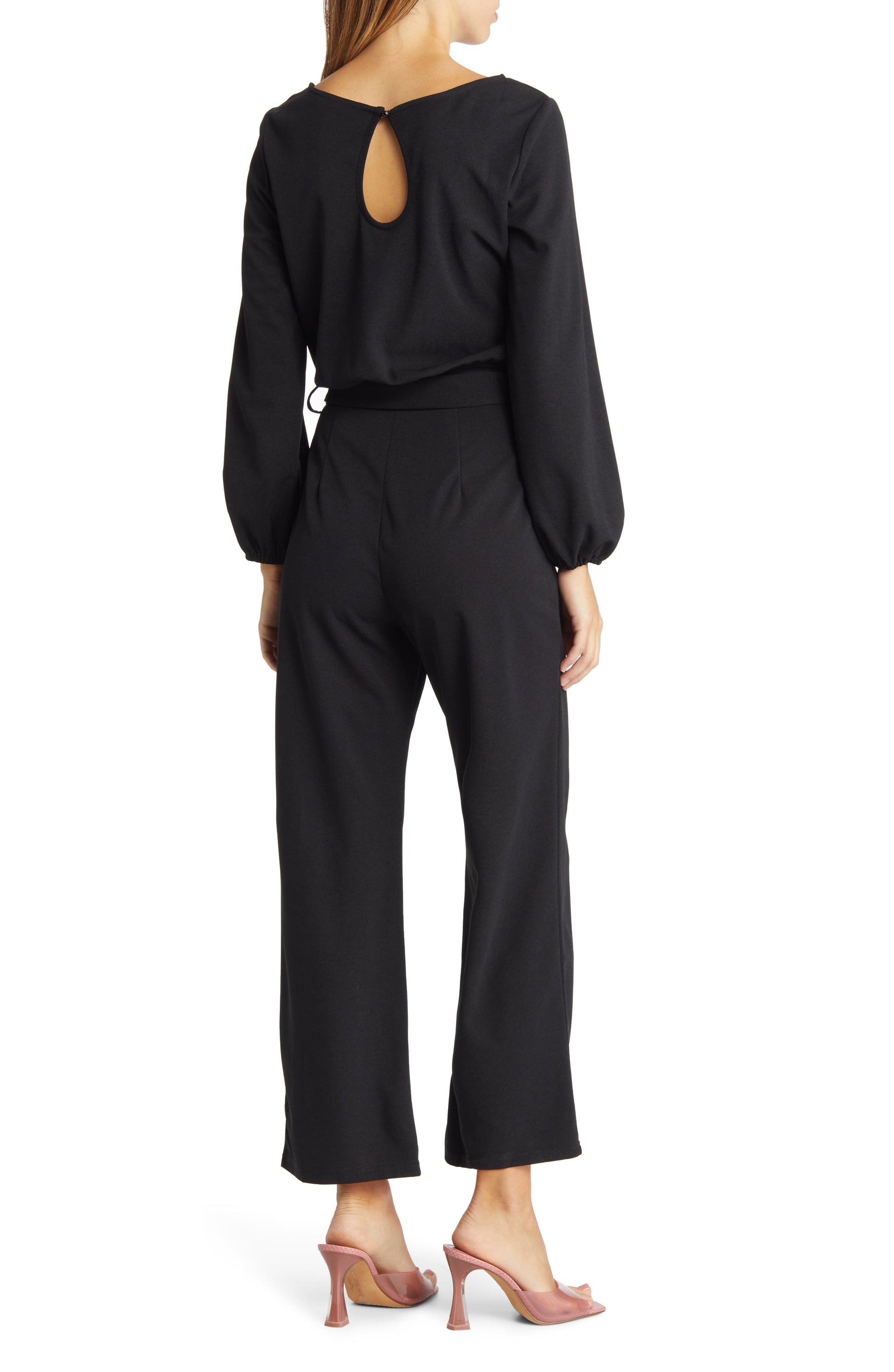 Joy Long Sleeve Tie Waist Jumpsuit Call Me Petty