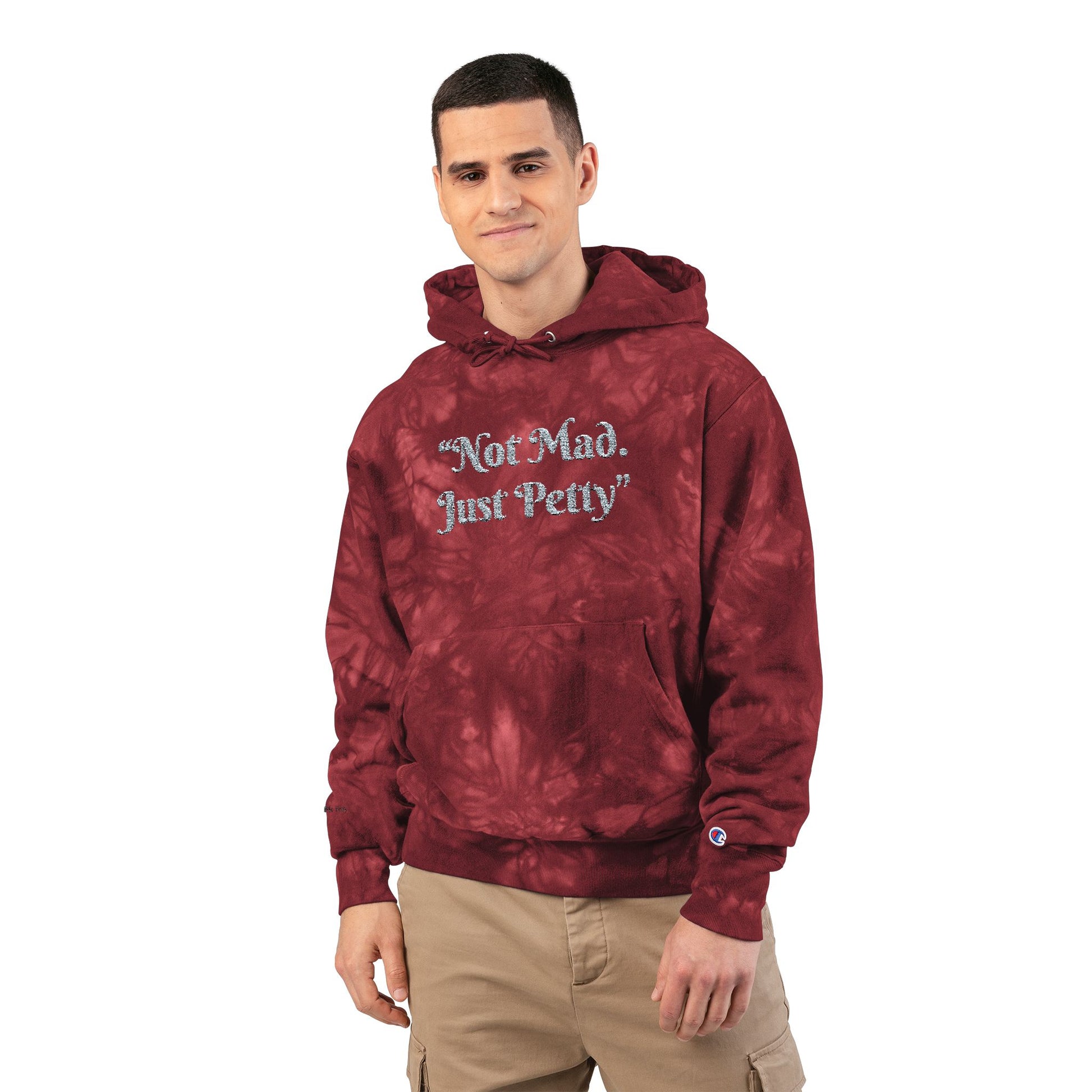 Not Mad, Just Petty Unisex Champion Tie-Dye Hoodie Printify