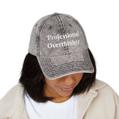 Professional Overthinker Vintage Embroidered Cap Hat Printify