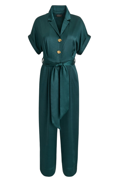 Tie Waist Satin Jumpsuit Call Me Petty