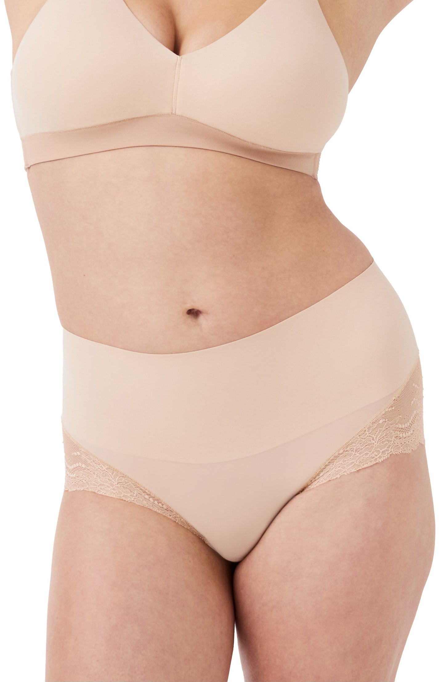 SPANX smooth Undie-tectable Lace Hi-Hipster Panties Soft Nude Call Me Petty