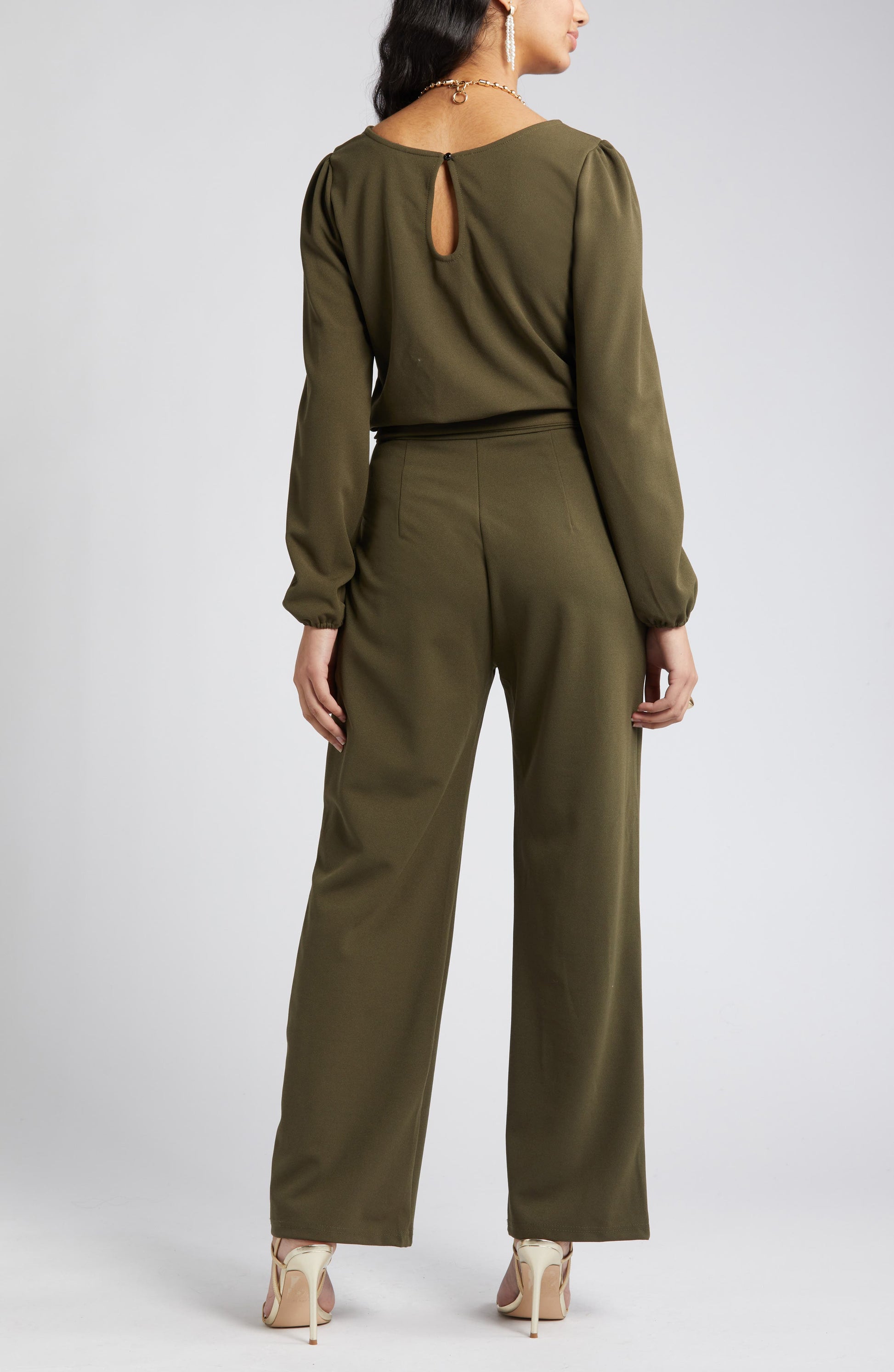 Joy Long Sleeve Tie Waist Jumpsuit Call Me Petty
