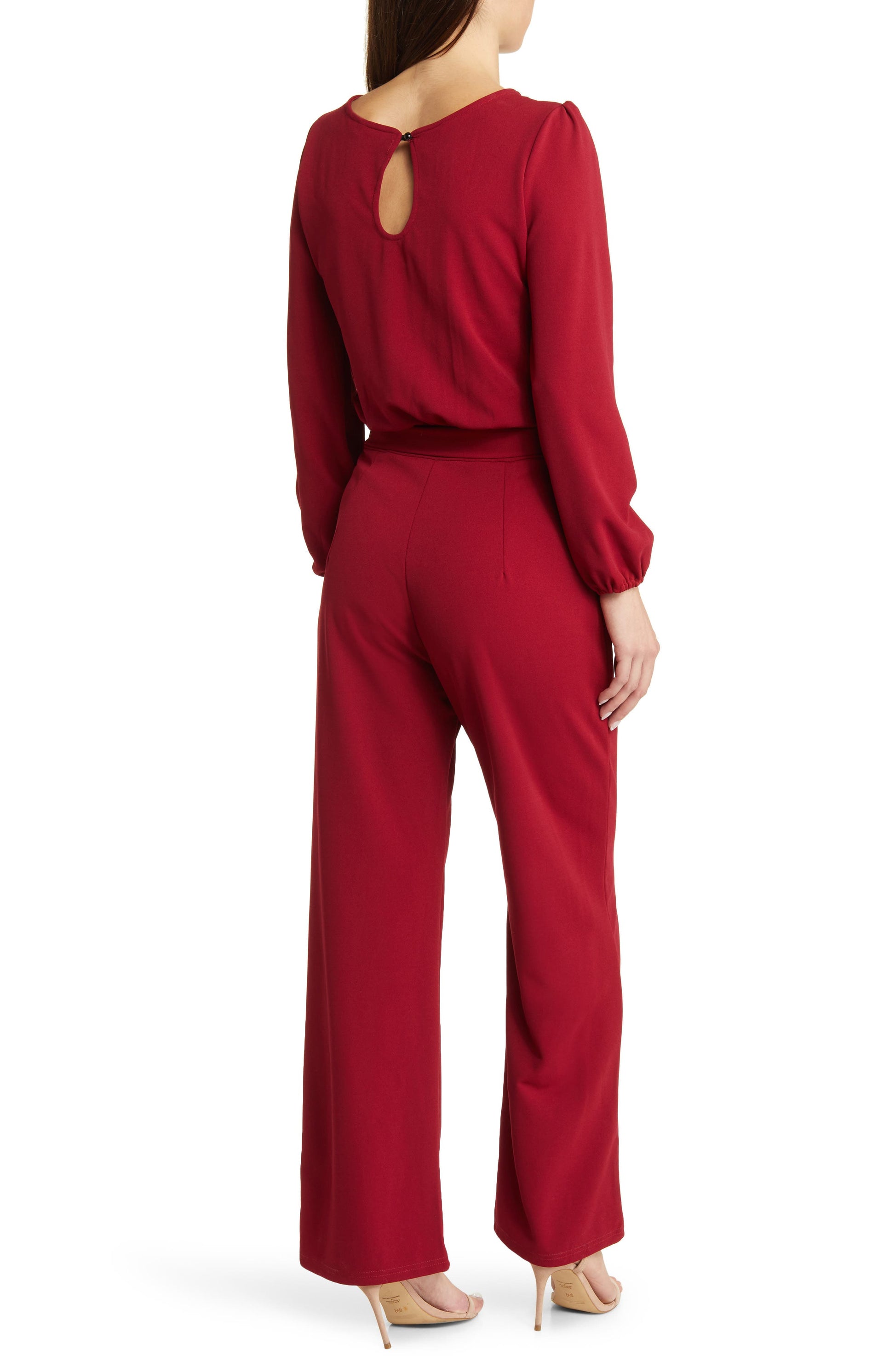 Joy Long Sleeve Tie Waist Jumpsuit Call Me Petty