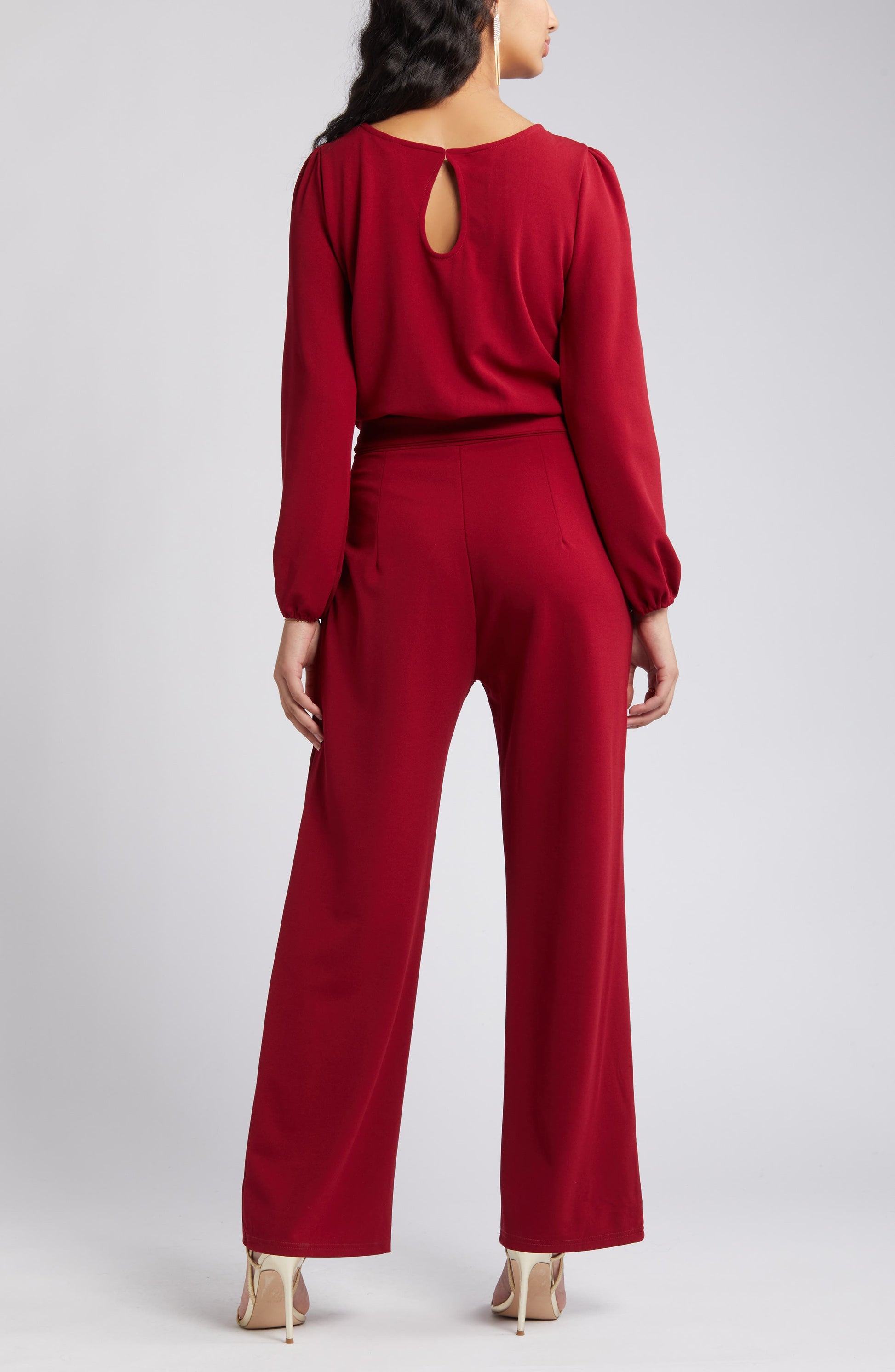 Joy Long Sleeve Tie Waist Jumpsuit Call Me Petty