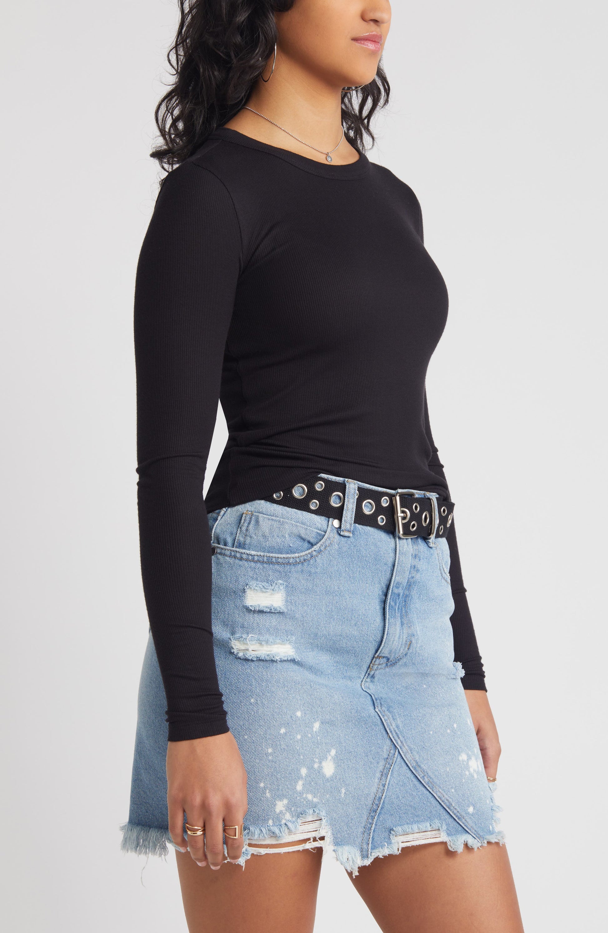 Ribbed Long Sleeve T-Shirt Call Me Petty