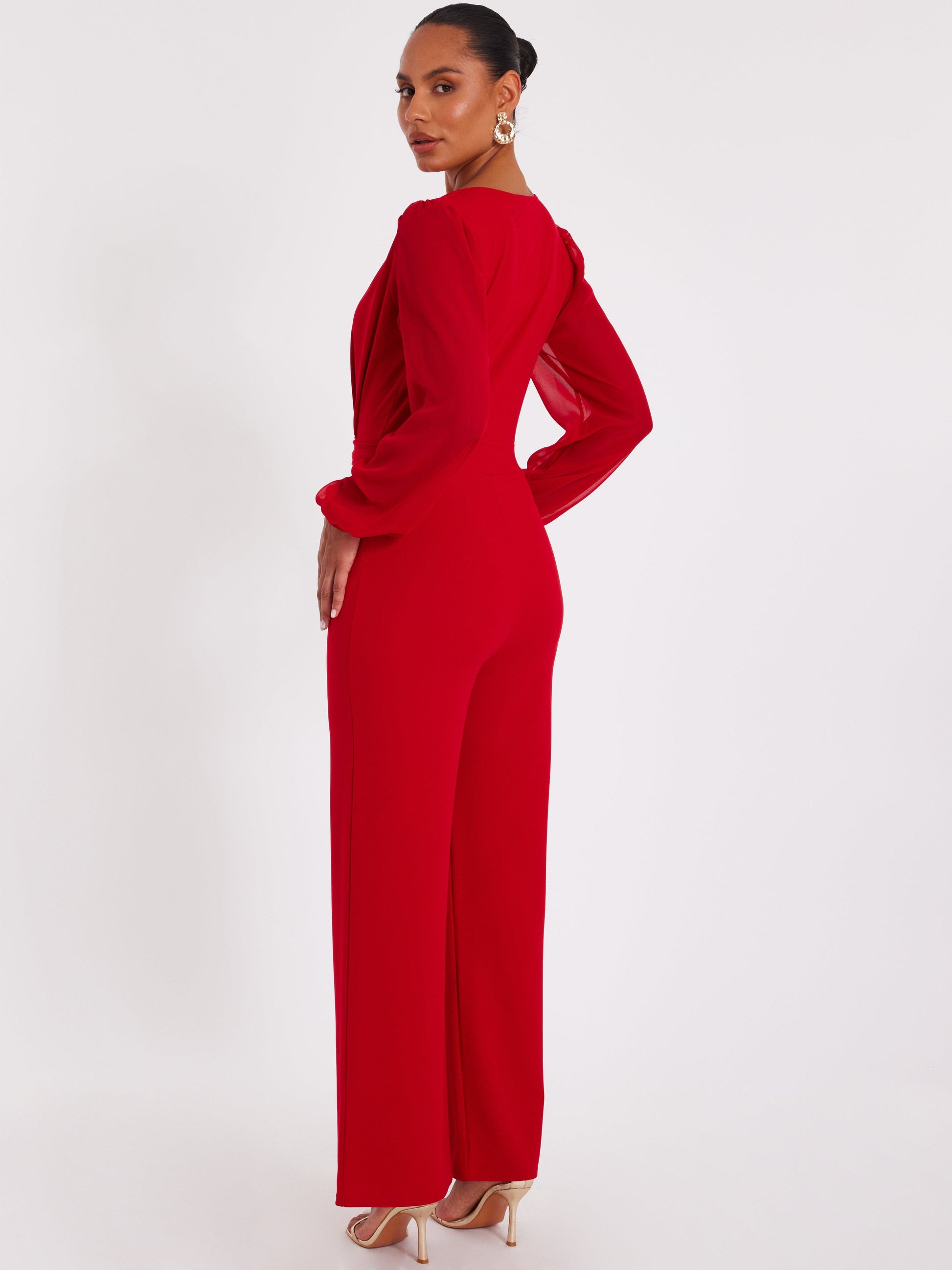 Chiffon Buckle Palazzo Jumpsuit Call Me Petty