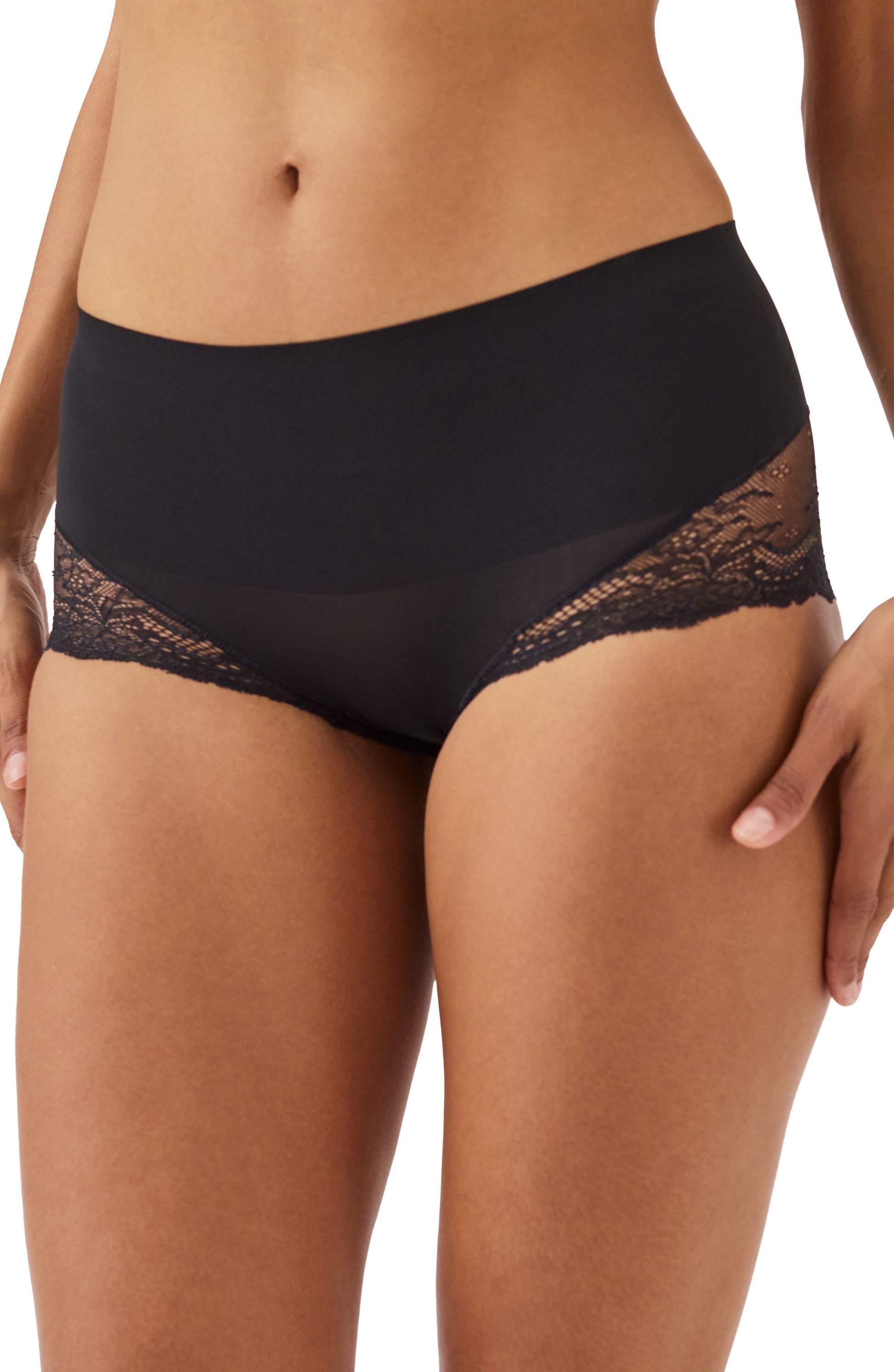 SPANX smooth Undie-tectable Lace Hi-Hipster Panties Very Black Call Me Petty