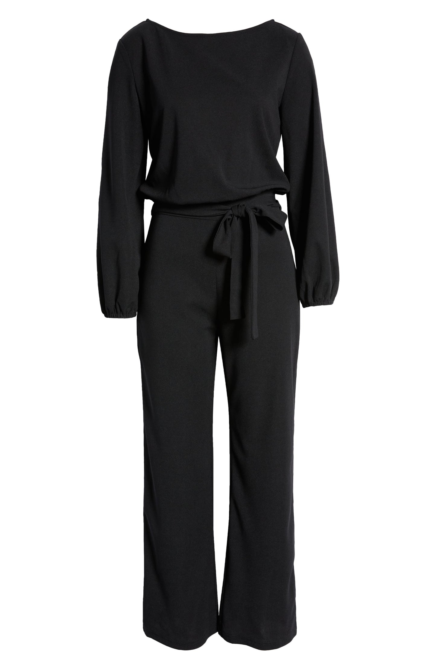 Joy Long Sleeve Tie Waist Jumpsuit Call Me Petty