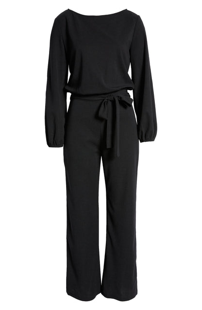 Joy Long Sleeve Tie Waist Jumpsuit Call Me Petty