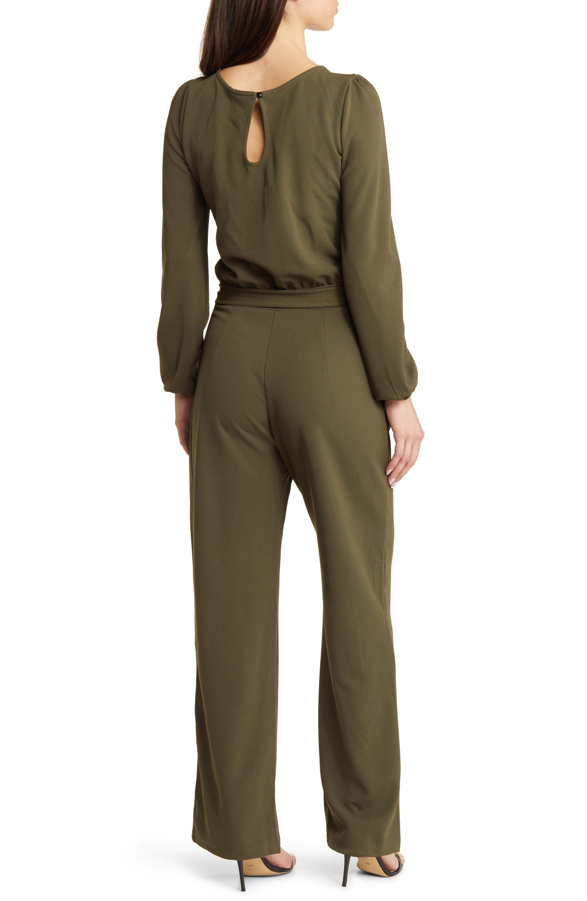 Joy Long Sleeve Tie Waist Jumpsuit Call Me Petty