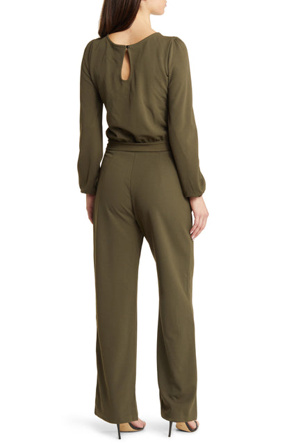 Joy Long Sleeve Tie Waist Jumpsuit Call Me Petty
