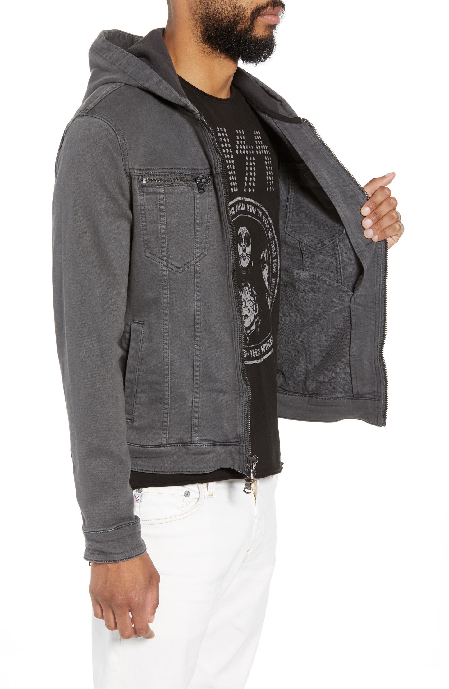 Hooded Denim Jacket Call Me Petty