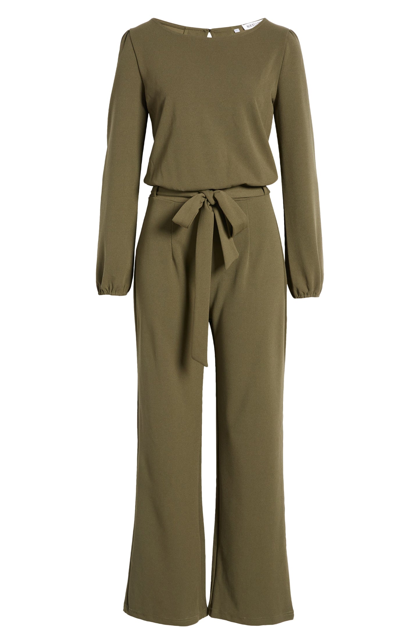 Joy Long Sleeve Tie Waist Jumpsuit Call Me Petty