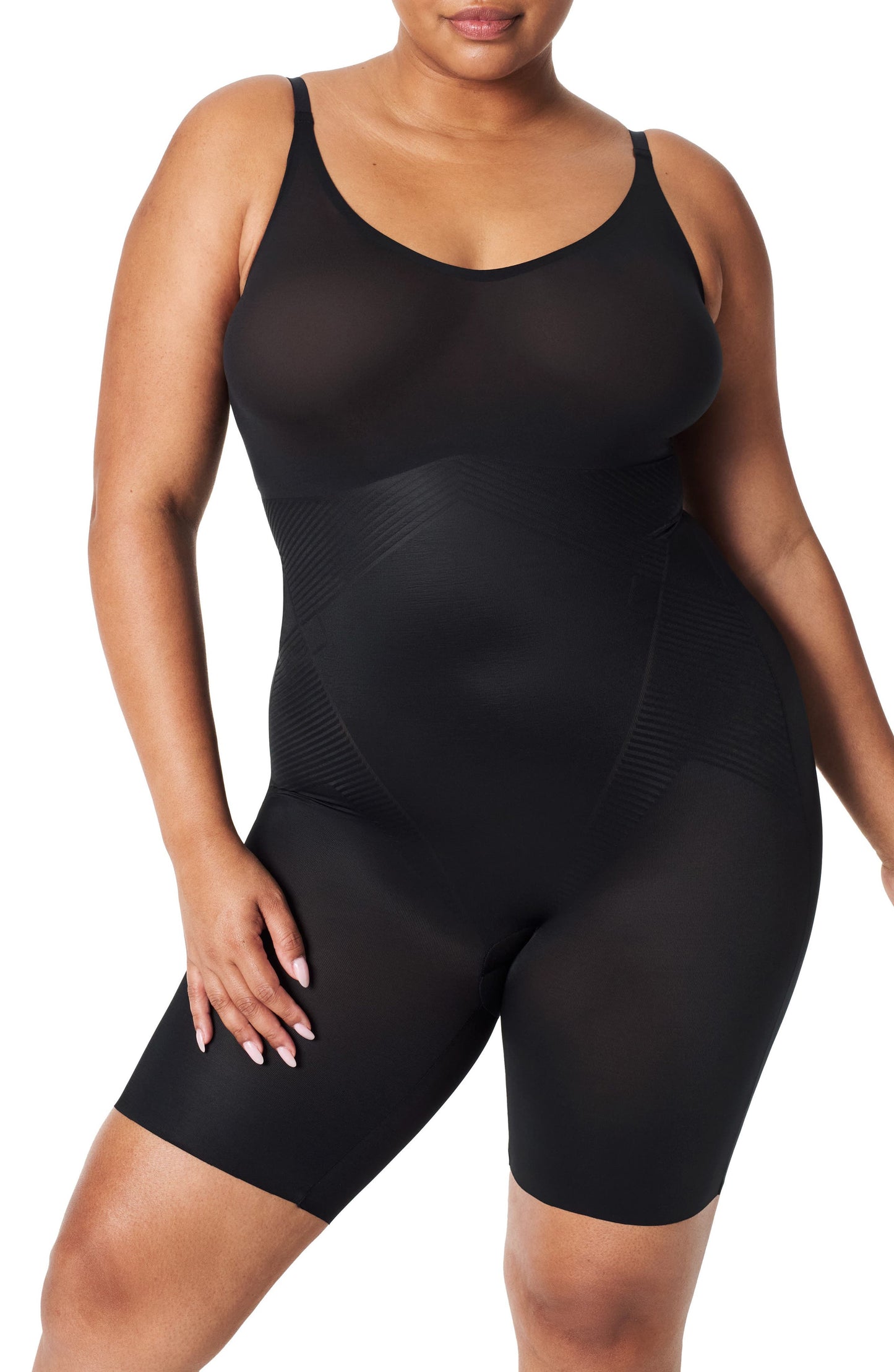 SPAN shape and Invisible Mid-Thigh Bodysuit Very Black Call Me Petty