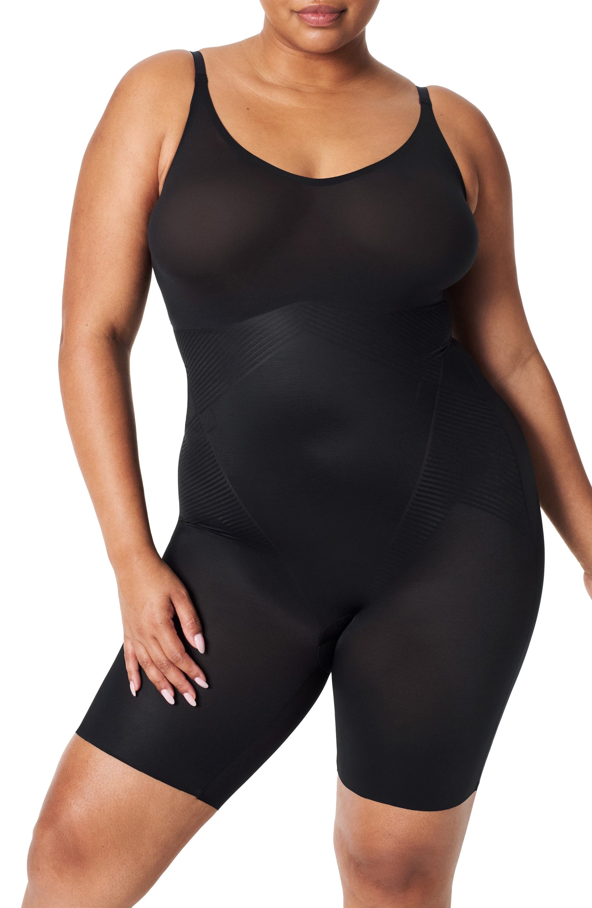 SPAN shape and Invisible Mid-Thigh Bodysuit Very Black Call Me Petty