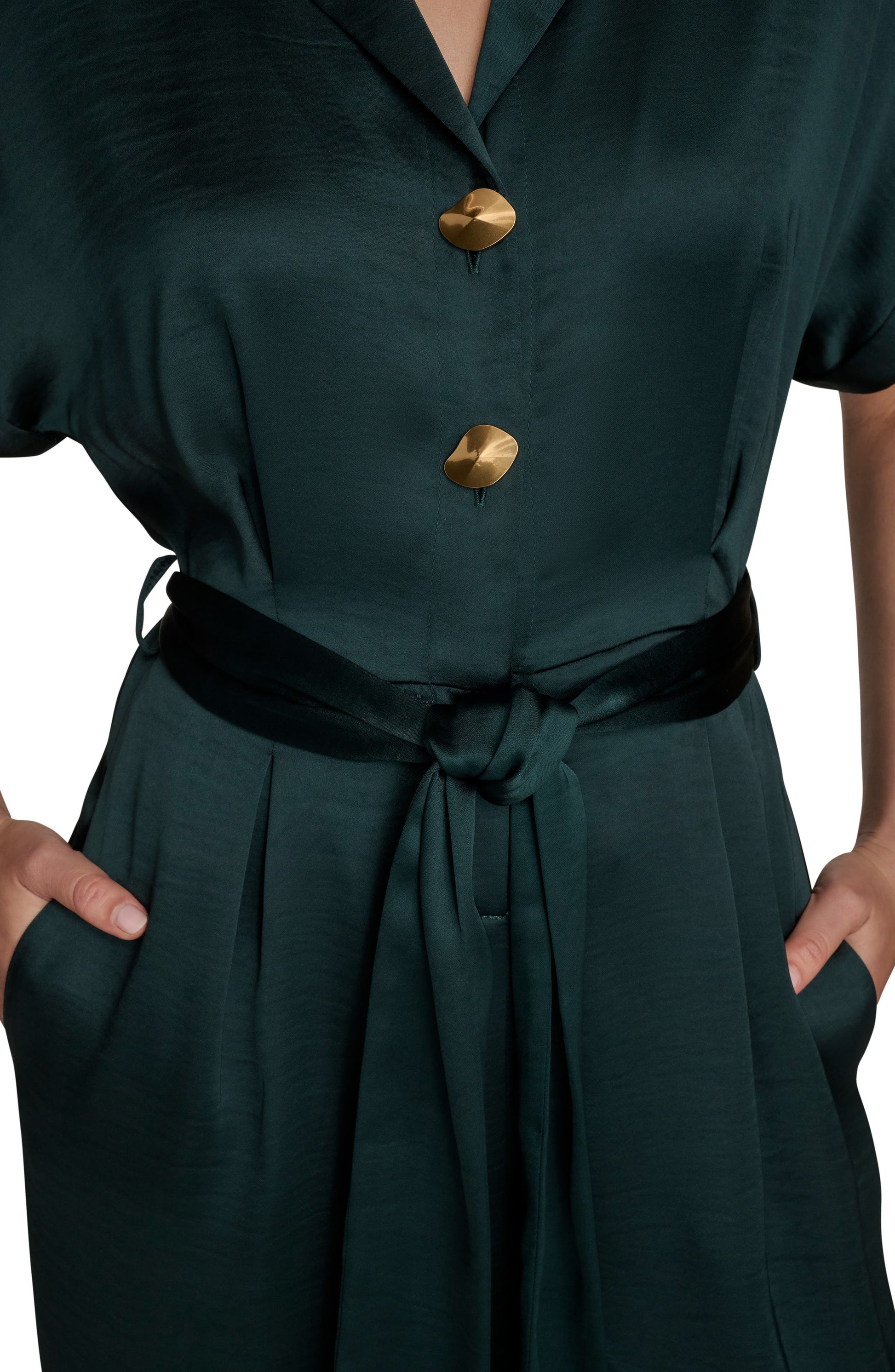 Tie Waist Satin Jumpsuit Call Me Petty